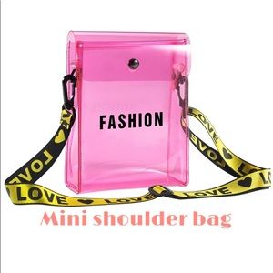 Transparent fashion pink shoulder bag